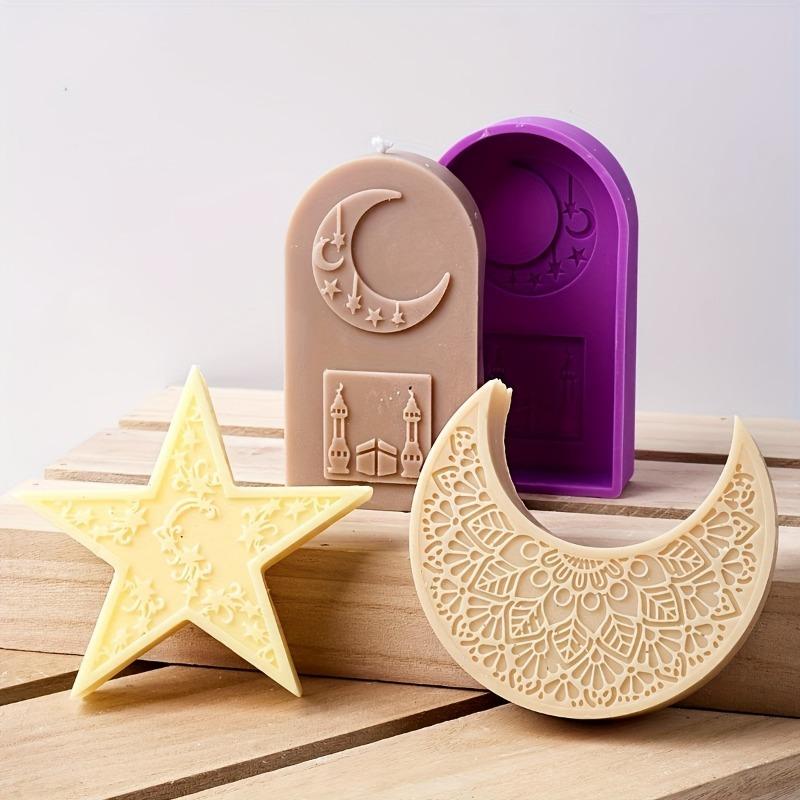 1PCS Resin Silicone Molds - Star And Moon Silicone Molds for Candle And Resin Crafts - Handmade Casting Kit, Ramadan Gift