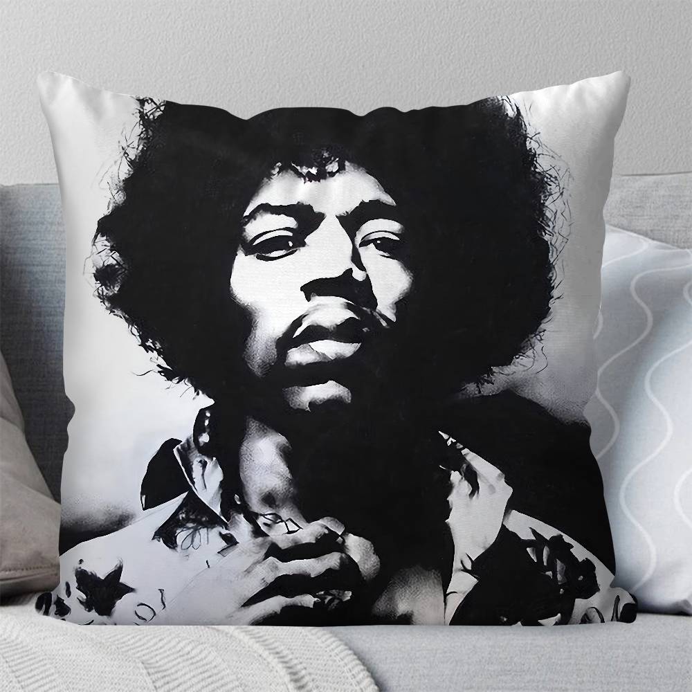 SINGER J-JIMI H-HENDRIX Pillow Case Square Pillow Bedroom Sofa Leisure Comfort Cushion Car Living Room Home Decoration