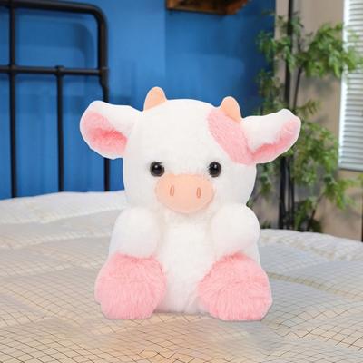 Beautiful Sitting Sofa Decoration High Elastic Cartoon Dairy Cattle Animal Plush Ornament Living Room Supplies Pink Cow Toy