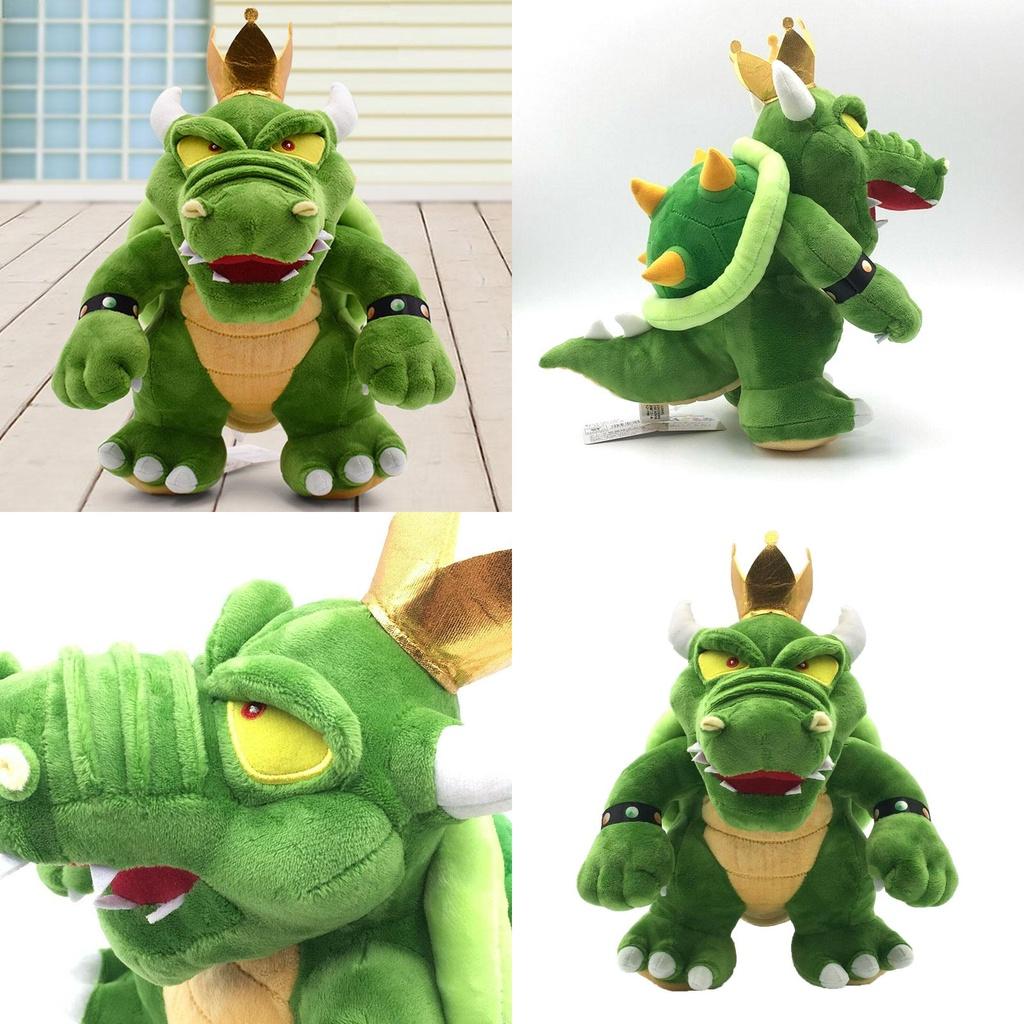 Adorable Super Mario King Koopa Bowser Plush Toy Soft Stuffed Green Animal Doll 12 Inch