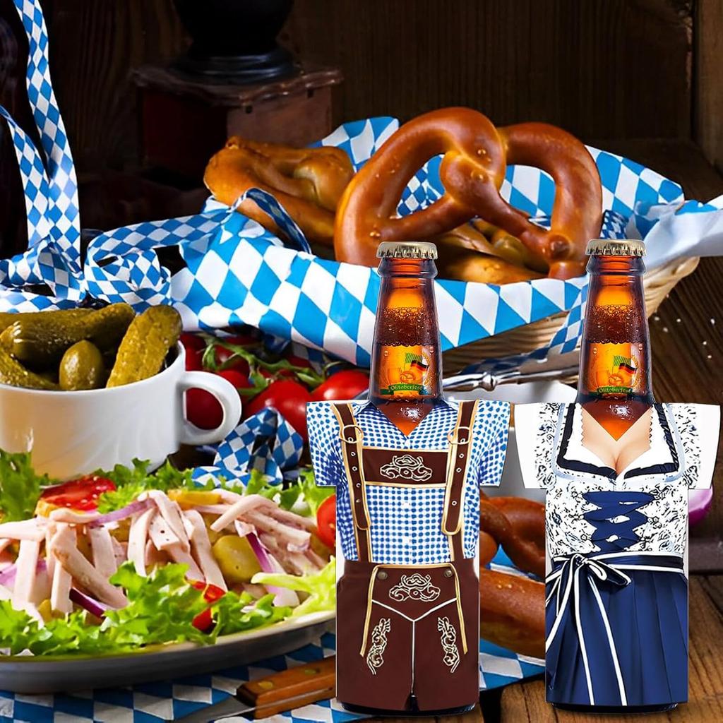Oktoberfest Decorations Beer Bottle Sleeve ulators Party Supplies, Bottle Cooler Sleeve Holder ulated Jackets Keep Warm and Cold Thermocoolers for