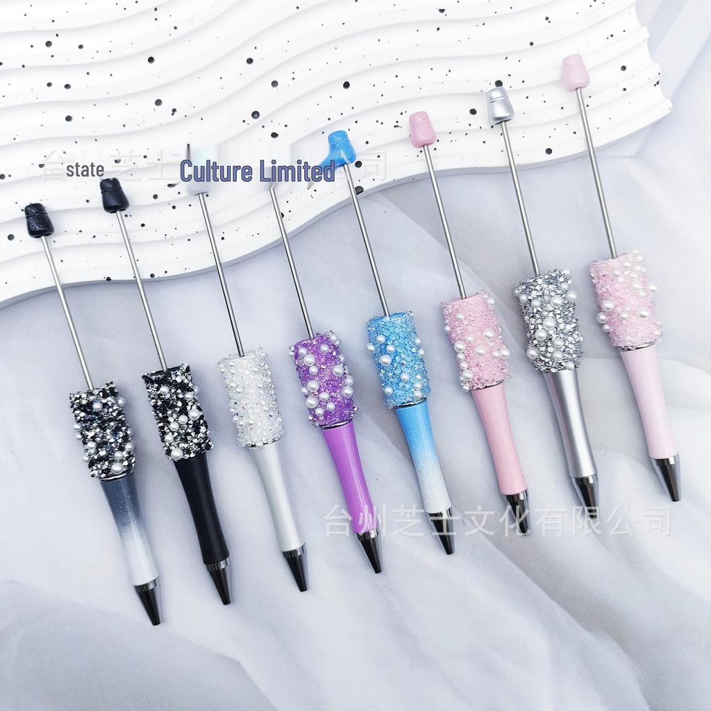 Starry Crystal Pearl Bead Pen - Handmade Rhinestone Candy Design