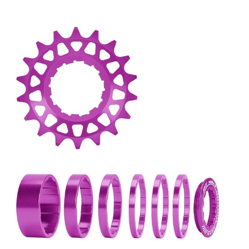 Kits de Conversion Pignons Mono-Vitesse 16T 18T pour Vélos Multi-Vitesses, Cassettes Mono-Vitesse avec Entretoises et Bagues de Blocage