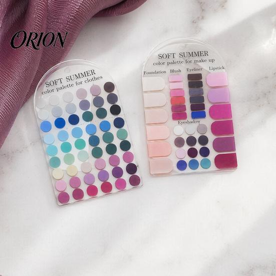 Seasonal Color Analysis Card 2Pcs Summer Cards Set, Portable Palette Personal Card, Acrylic Matching Guide for Outfits & Makeup
