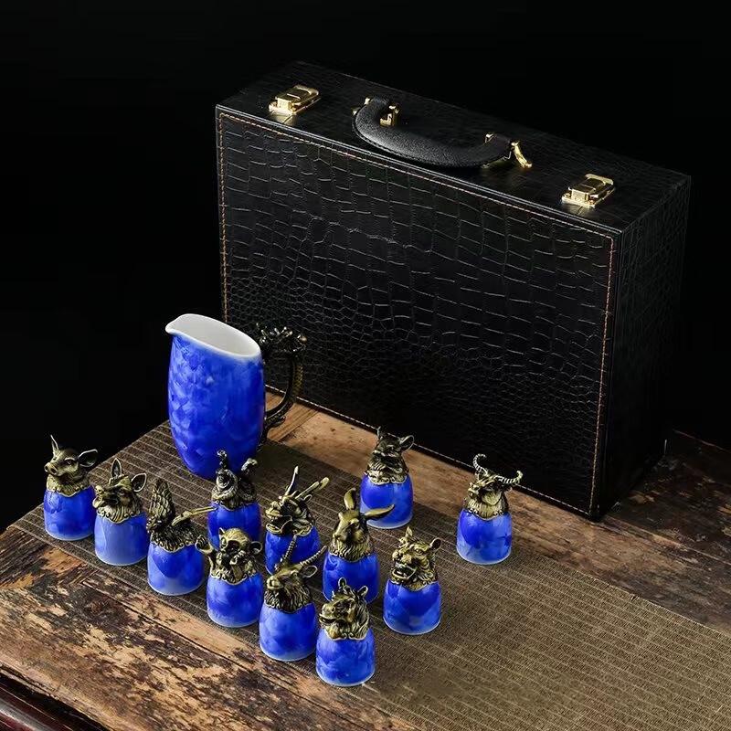 Cloud Ceramic Liquor Decanter & Shot Glass Set