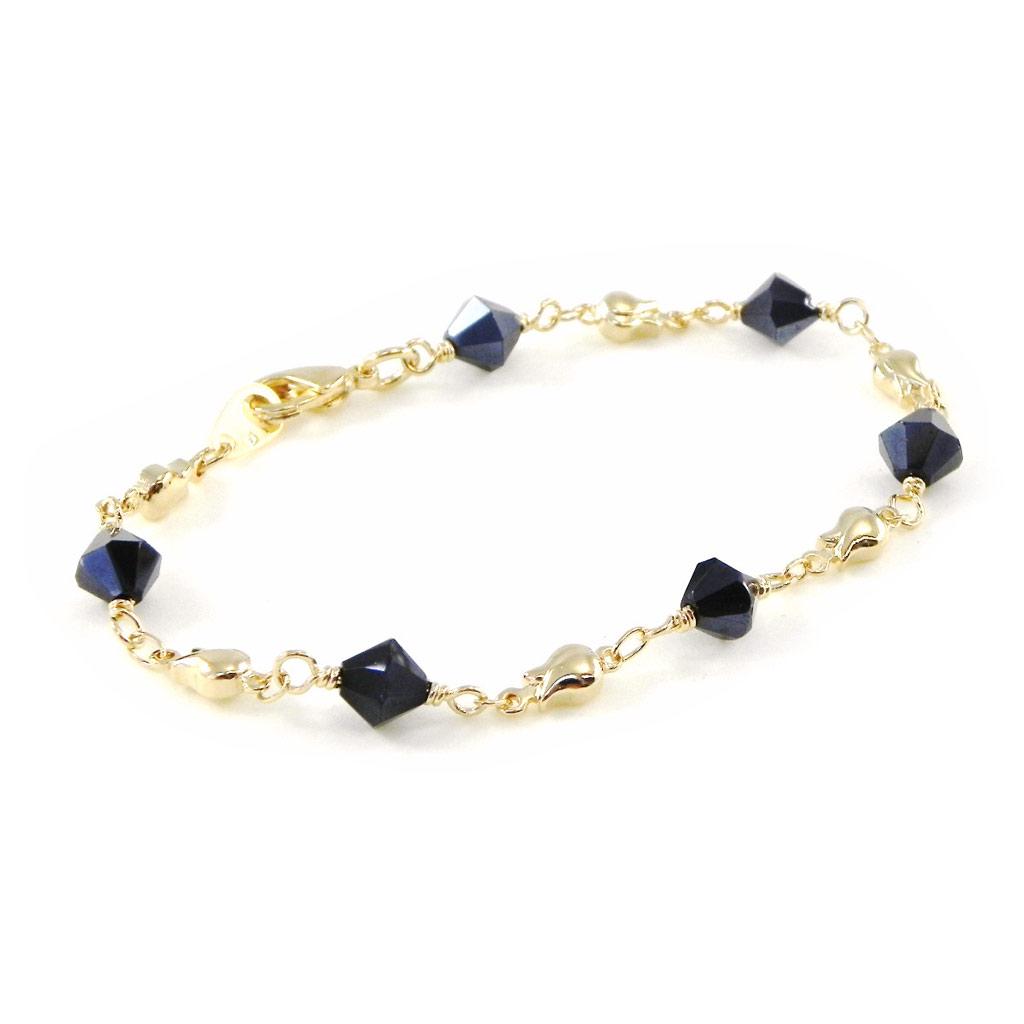 Les Trésors De Lily [C7275] - Gold Plated Bracelet 'Clara' Black Gold - 7 Mm