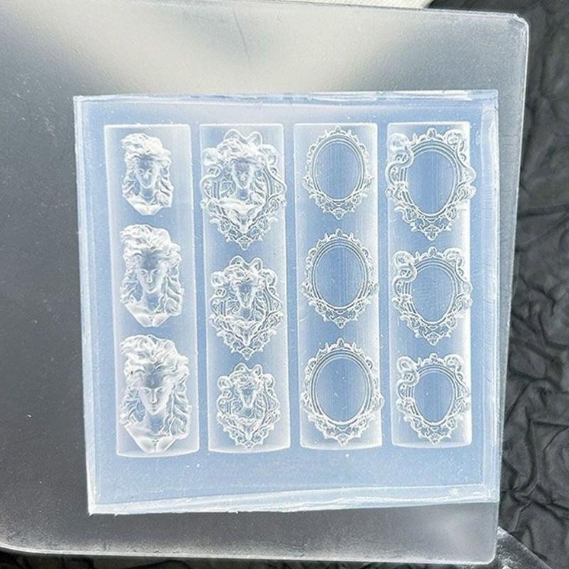 Flexible Silikonform für Medusa-Rahmen Nagelkunstdekorationen DIY Bastelwerkzeug Wiederverwendbares Schmuckherstellungszubehör