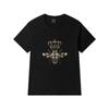 Zomer Geborduurd Katoen Losse Ronde Hals Grote Korte Mouw T-shirts Heren