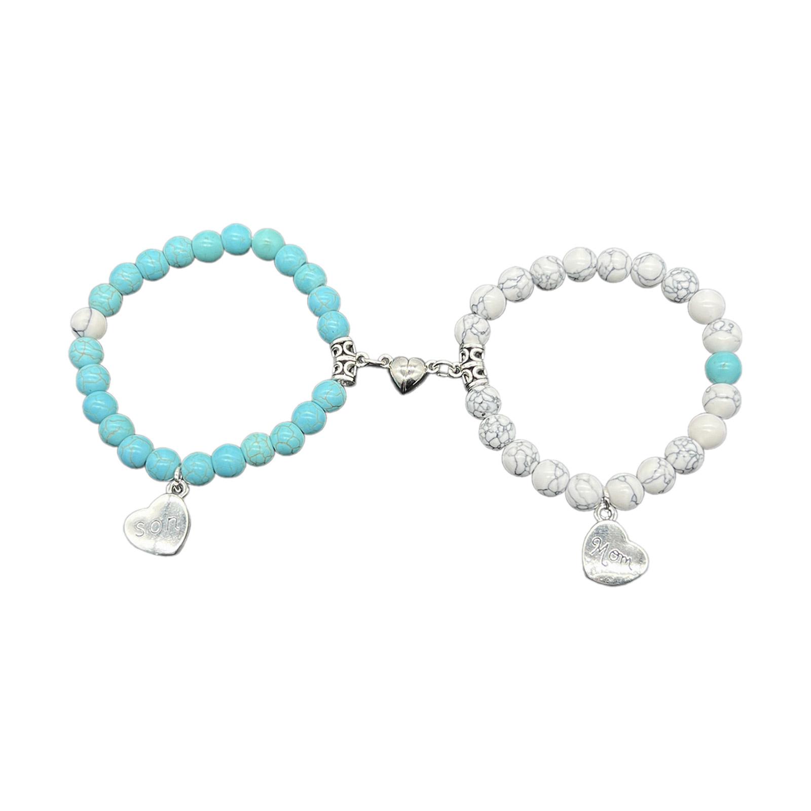 

2Pcs Stylish Bracelet Set Love Distance Matching Bracelet Show Your Love and Intimacy Suitable for Various Occasion