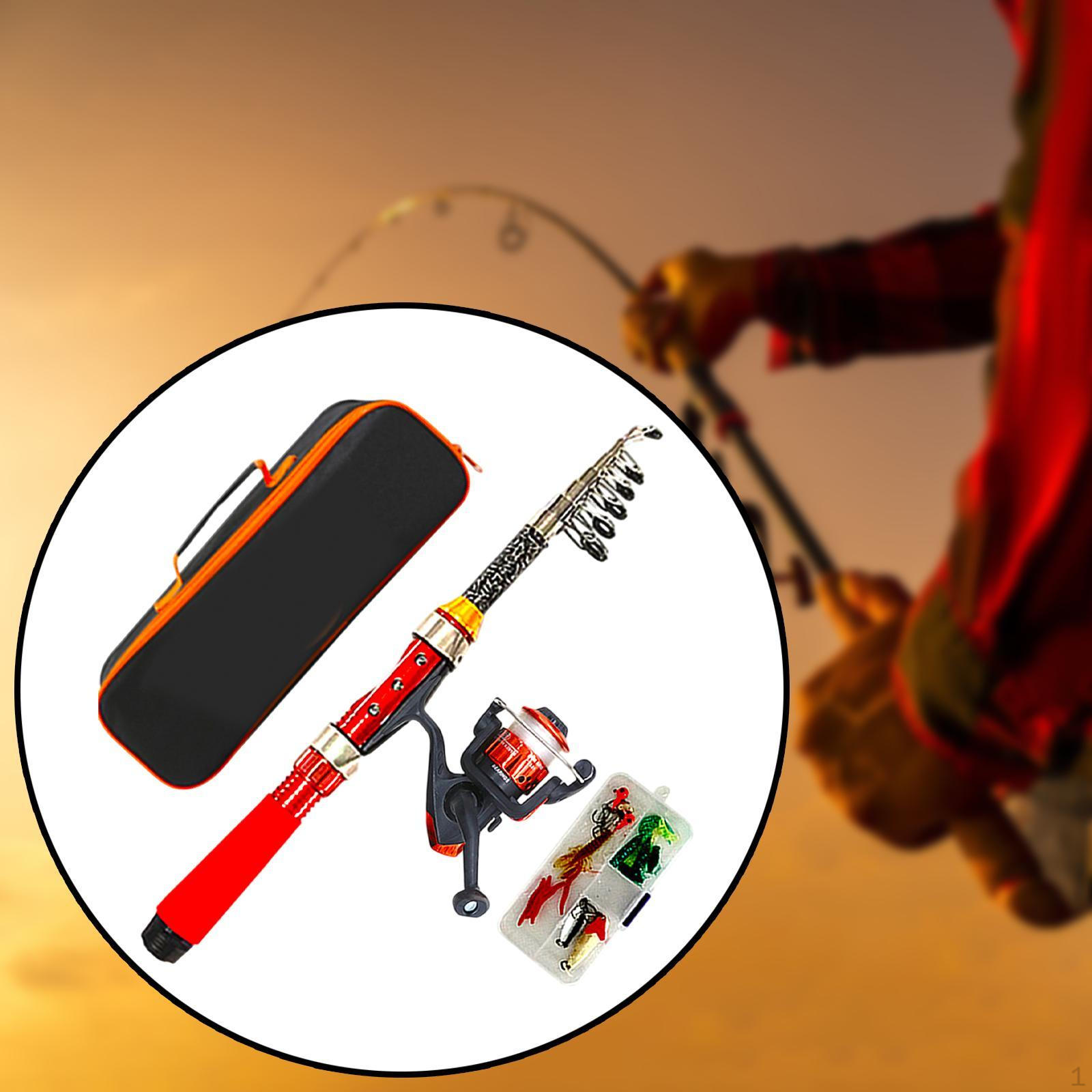 

Kids Fishing Rod Convenient Complete Set for Girls Children Boys Red Rod