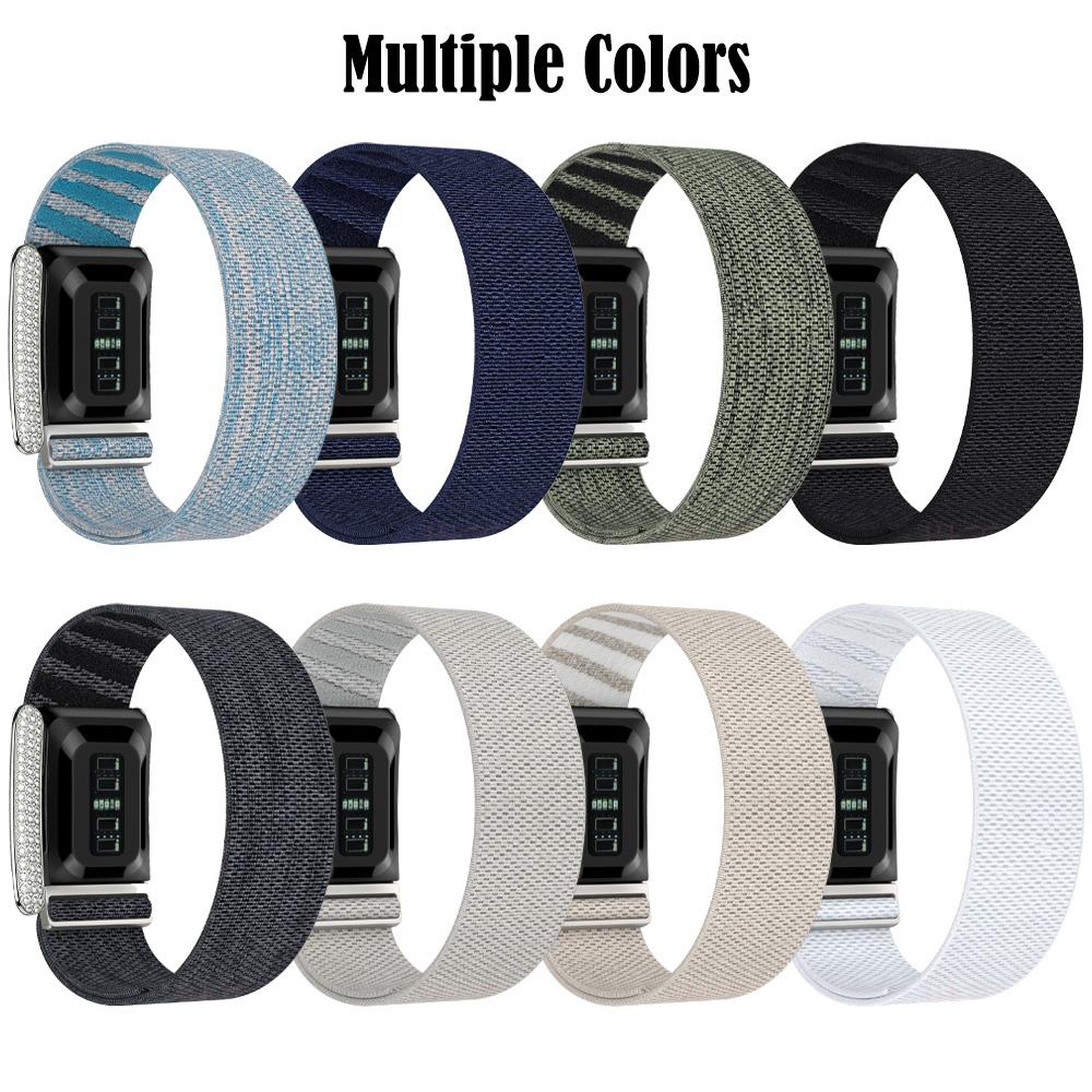 Sparkly Diamond Metal Frame Nylon Elastic Band for Whoop 5.0 Comfortable Replacement Strap for Whoop 5.0 Smart Fitness Tracker
