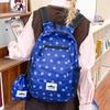 Color Polka Dot School Bag for Girls Large Capacity Backpack for Primary Middle High School Students Lightweight Casual Bookbags Nylon Backpack