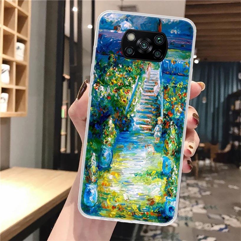

Claude Monet Garden Lotus Bridge Silicon Phone Case For Xiaomi Poco X3 Nfc X5 X6 X7 F7 Ultra F6 F5 Pro M5S M5 X4 F4 GT M4 M3 F3 Xiaomi Poco F3