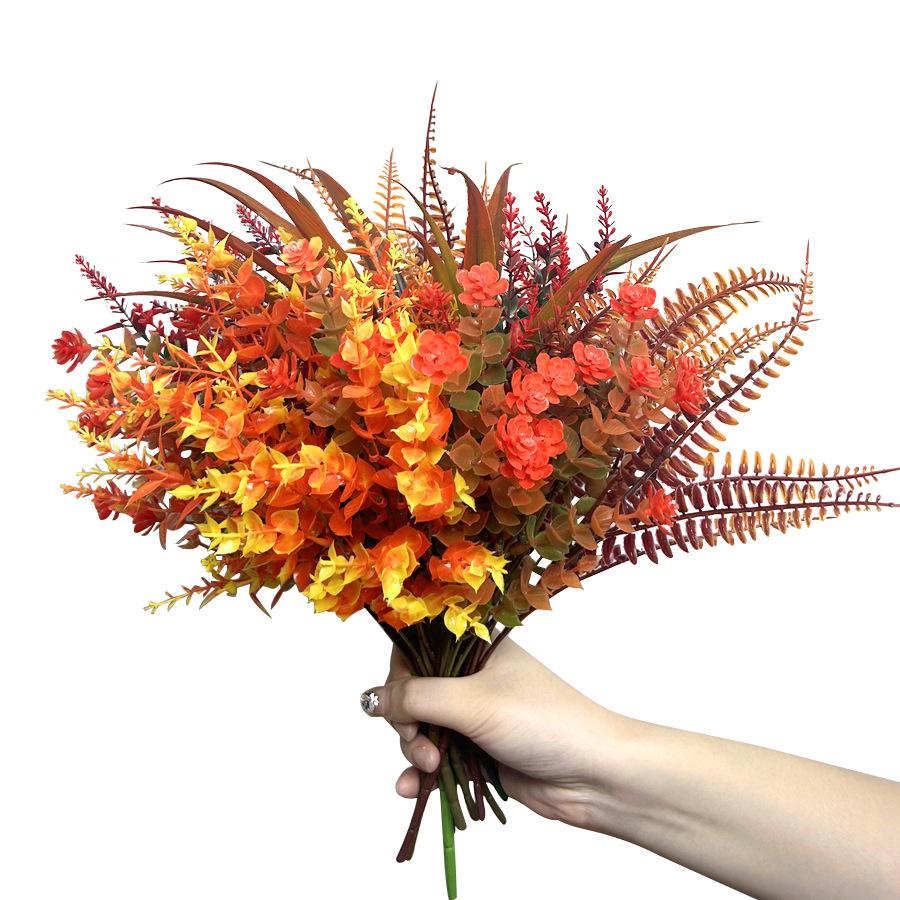 Autumn Artificial Eucalyptus Fake Bouquet Plastic Persian Artificial Plant Outdoor Garden Decoration Home Ornaments