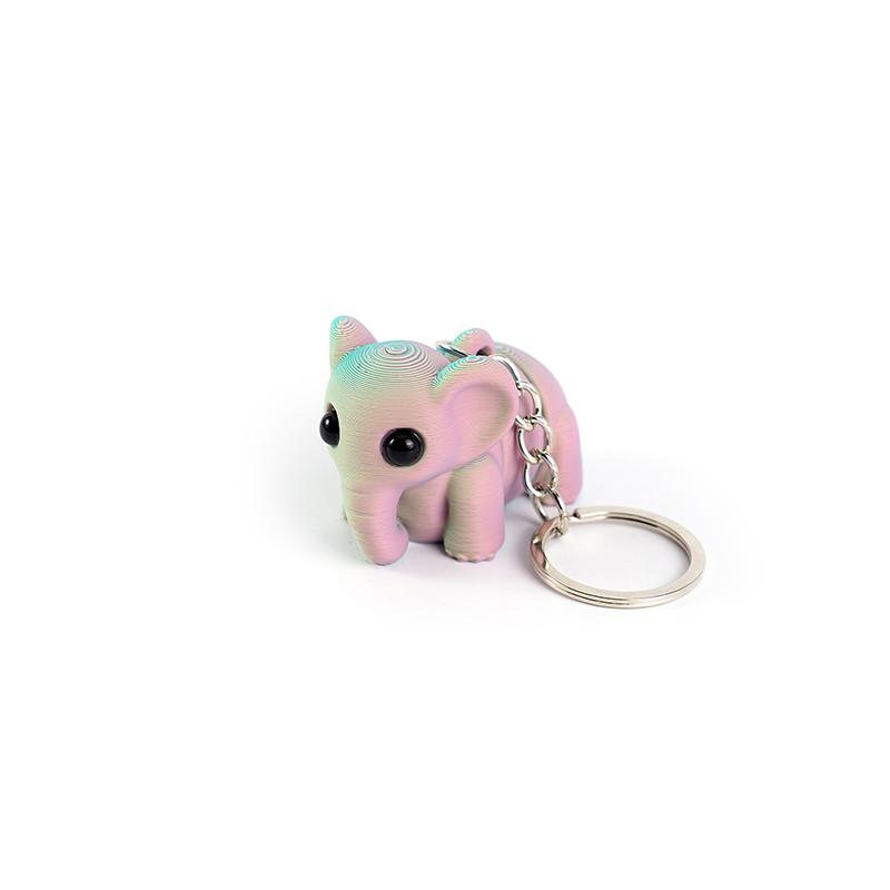 Cute 3D Printing Elephant Keychain Creative Multi-Joint Movable Simulation Animal Bag Charm Accessories  Keychains Gift