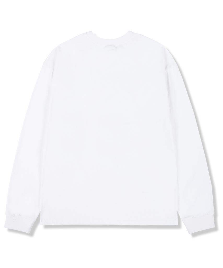 MIDNIGHT12AM Starpoint Oversized Long Sleeve T-Shirt White (Ribbed Cuffs Selectable)