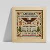 US 250. Jahrestag Kreuzstichset Personalisiert Patriotischer Kreuzstich Gedenkstickerei für Anfänger Gestempelt