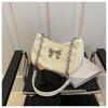 2024 Women's Solid Color Bow Underarm Bag - Fashionable Dumpling Style