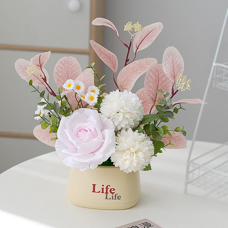 Sunflower Artificial Flower Arrangement - Small Potted Plants & Plastic Bouquets for Living Room and Dining Table Decor