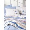 Parure de lit - 1 housse de couette 220 x 240 cm + 2 taies d'oreiller 60 x 60 cm - 100% coton renforcé - Bleu