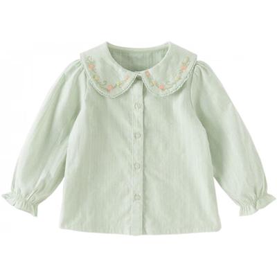 DAVE&BELLA Girls' Spring Cotton Long-Sleeve Shirt