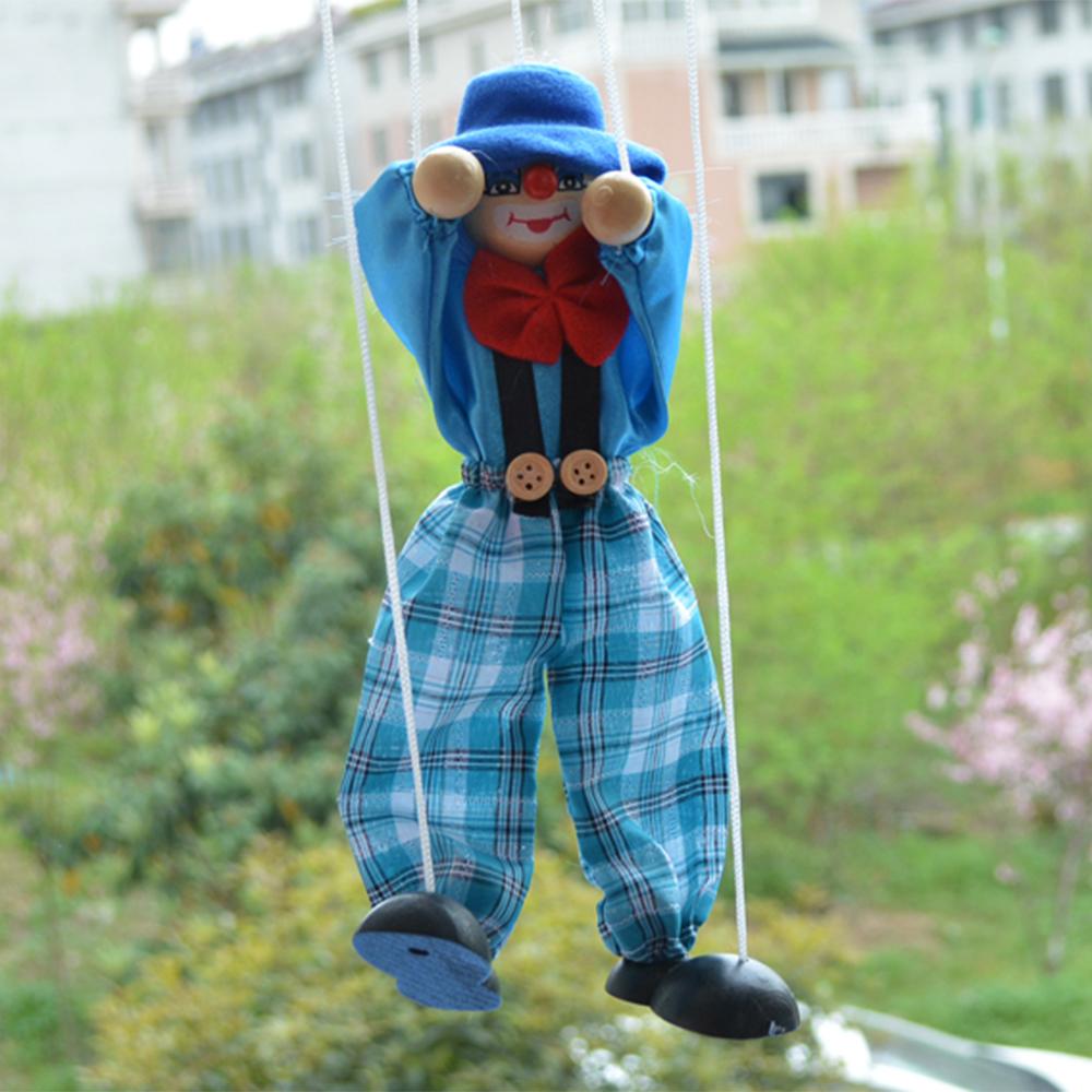 Marionette, string puppet, wooden doll, handmade wooden puppet, theatrical marionette toy, green marionette (clown,