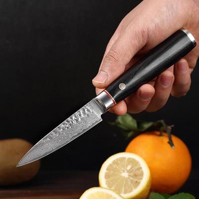 67 Katman Şam Çeliği Soyma Bıçağı 3,5 inç Ev Tipi Mutfak Soyacağı Meyve Petty Sebze Çok Fonksiyonlu Yardımcı Bıçaklar