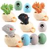 Wind-up Dinosaur Egg Toy Movable Mouth Clockwork Dino Toy with 3 Magnetic Eggs Toddlers Inertial Drive Cartoon Dinosaur Car Toy