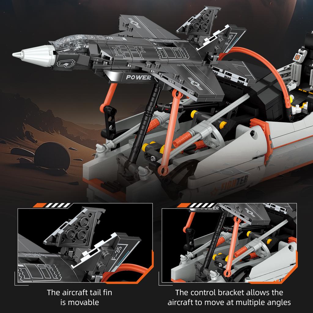 941Pcs Model Building Toy F35 Fighter Jet Simulator Moc Building Blocks Set Toy Airplane Ornament Kids Birthday Toy Gift