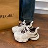 2025 autumn new muffin thick sole heightening dad shoes women's breathable mesh sports fashion versatile casual shoes