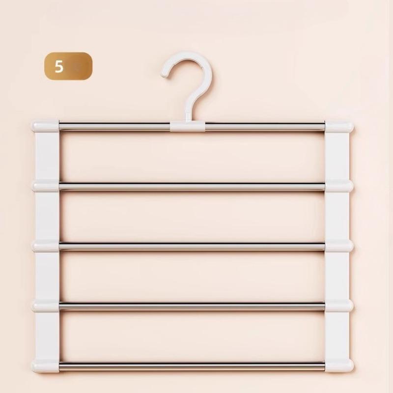 

1Pc Stainless Steel Foldable Pants Hangers - Space Saving, Closet Organizers for Jeans, Leggings, Trousers, Slacks
