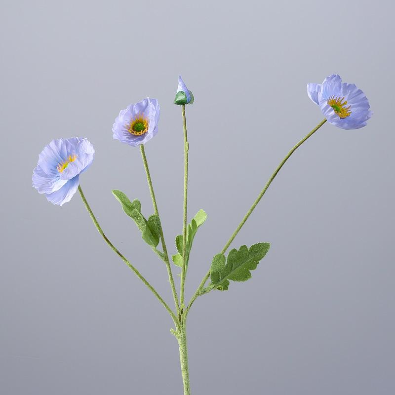 Poppy Artificial Flower Arrangement for Weddings and Home Decor - Silk, Flocked, Fake Ornament.