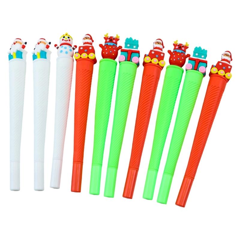 

10Pcs Christmas Gel Pen 0.38mm Needle Tip Quick Dry Gel Inks Pen for Writing Note Taking Journaling Office School Supply 1