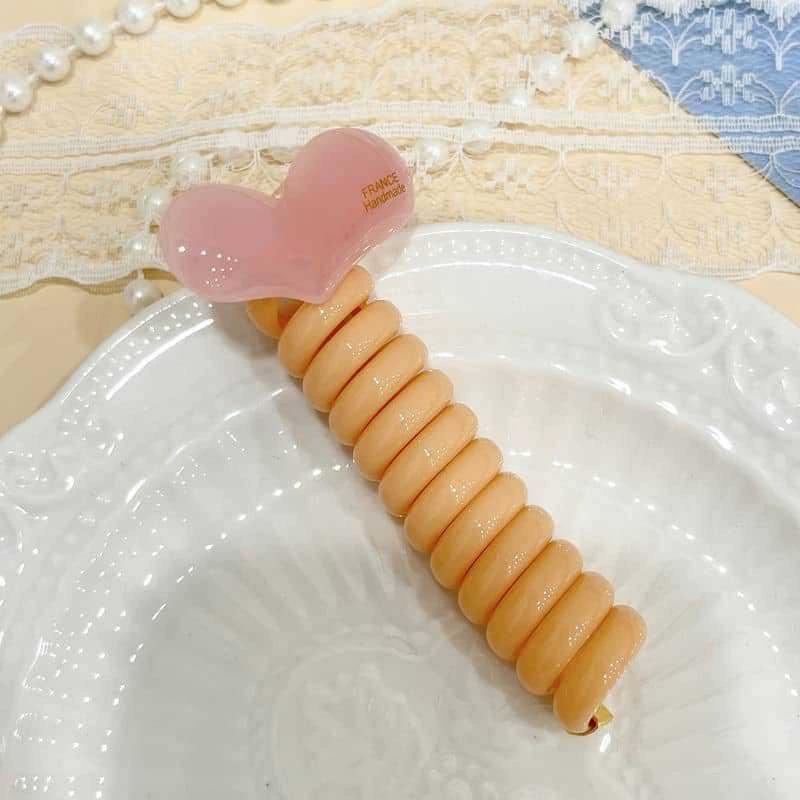 Elastische Telefondraht-Haargummis für Damen und Mädchen, einfarbige Haarbänder, Spiralspule, Gummiband, Pferdeschwanz, Kopfseil, Haar-Accessoires