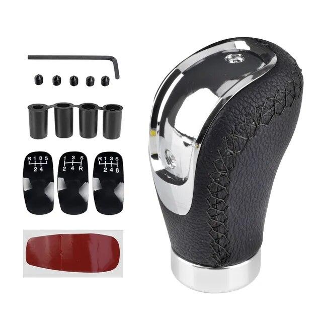5/6 Speed Universal Replacement Manual Car Hoodie Gear Stick Shift Knob Modified Stick R PU Leather Gearshift Head Gear Knob Set