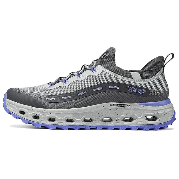 Skechers Glide-Step At Lightweight Comfortable Durable Low-Top Running Shoes Women sneaker Gray Purple 180056-CCPR 36