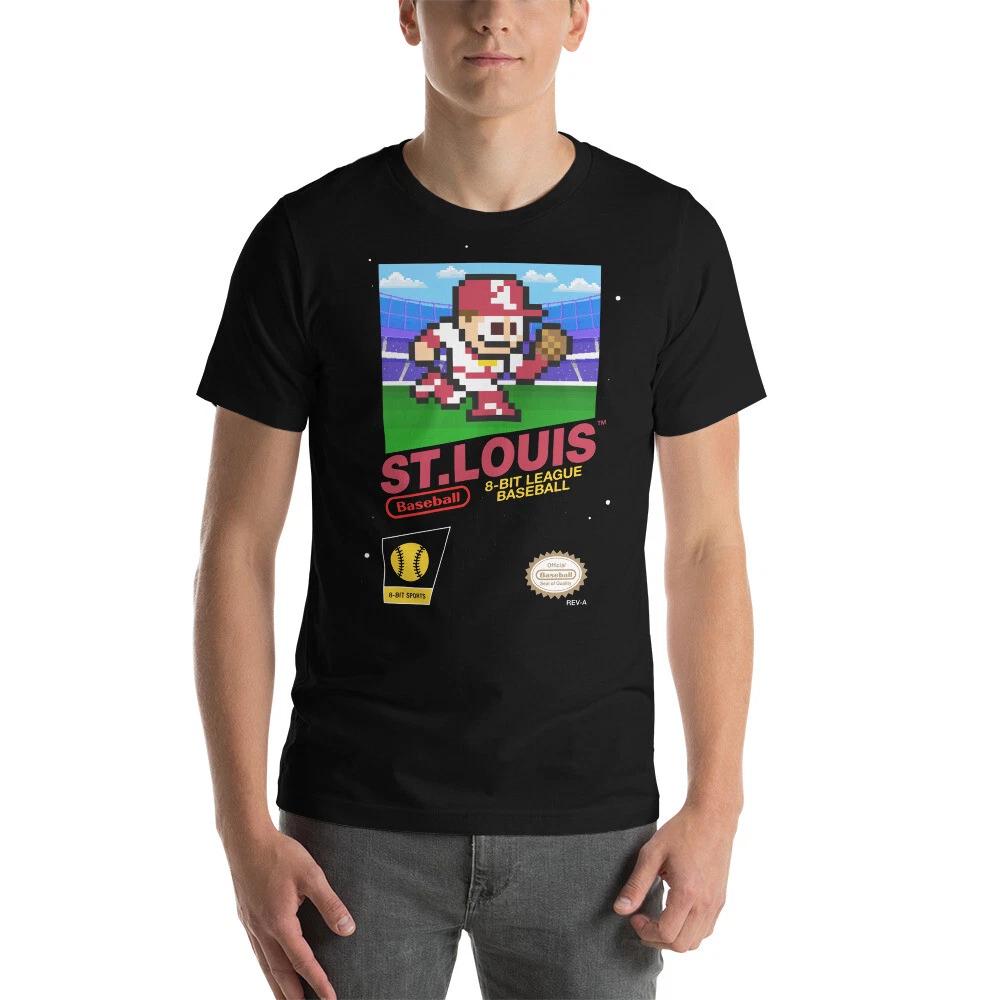 St. Louis Cardinals Baseball Team Jersey 8-bit Nintendo Retro Vintage T-Shirt S