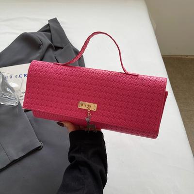 Borsa a mano di moda con motivo intrecciato testurizzato, borsa a spalla personalizzata, borsa a tracolla, stile minimalista, piccola borsa quadrata, nuova per primavera ed estate