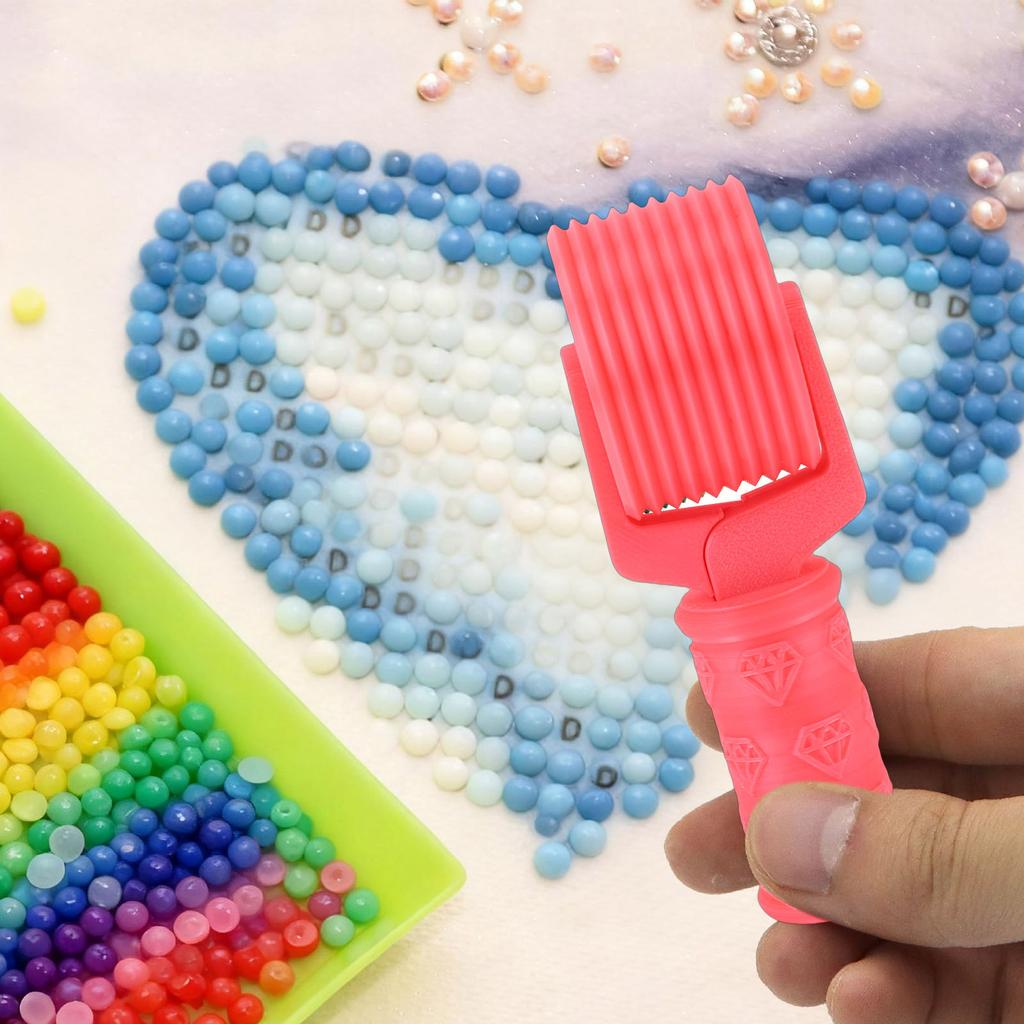 Rhinestone Painting Roller Comfortable Non Slip Grip Detachable Rhinestone Embroidery Rolling Tool Peach Red