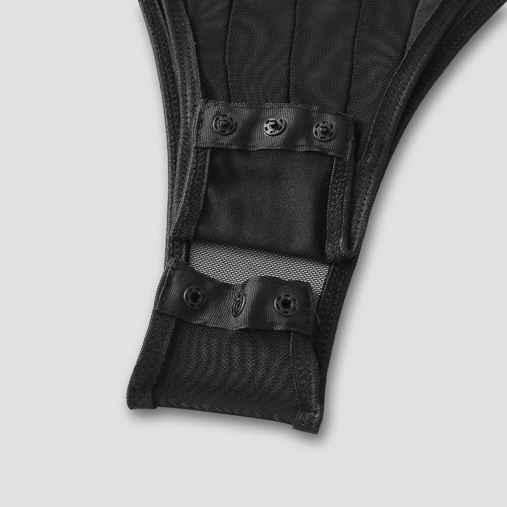 Sleeveless Deep V Jumpsuits Slim Fit Mesh Bodysuit Women Sweet Camisole Jumpsuits  Lady