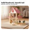 Pink Wooden Dollhouse | Multi-Level Open Layout, with Stairs, Toy, for