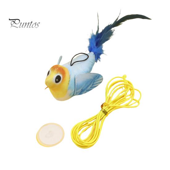 Interaktives Katzenspielzeug mit zwitscherndem Vogel, realistischer Plüschvogel mit Feder, berührungsaktiviertes Kätzchenspielzeug mit lebensechtem Zwitschergeräusch für Hauskatzen zur Linderung