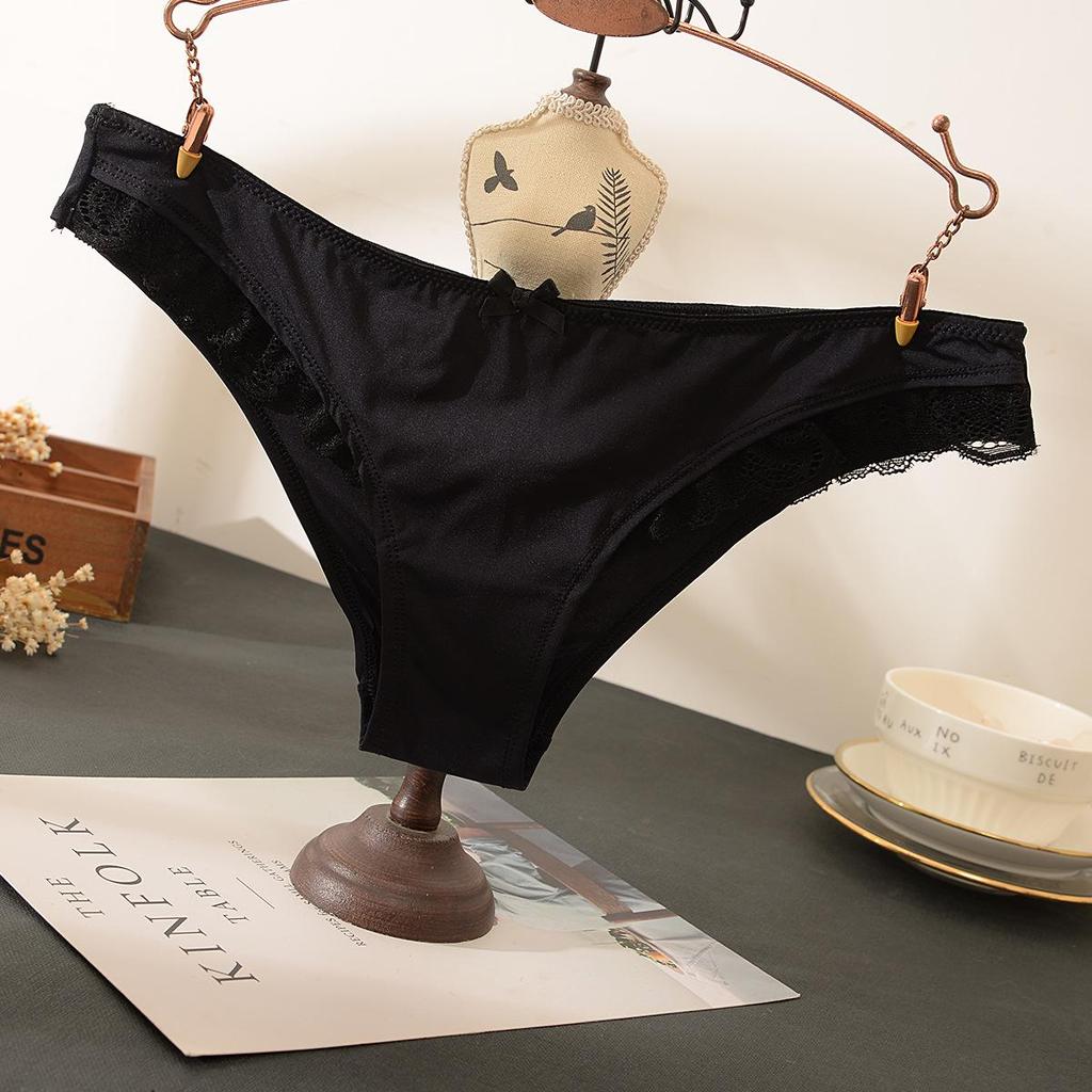 Diaochan Women's Silky Triangle Panties - Floral Lace, No Panty Lines