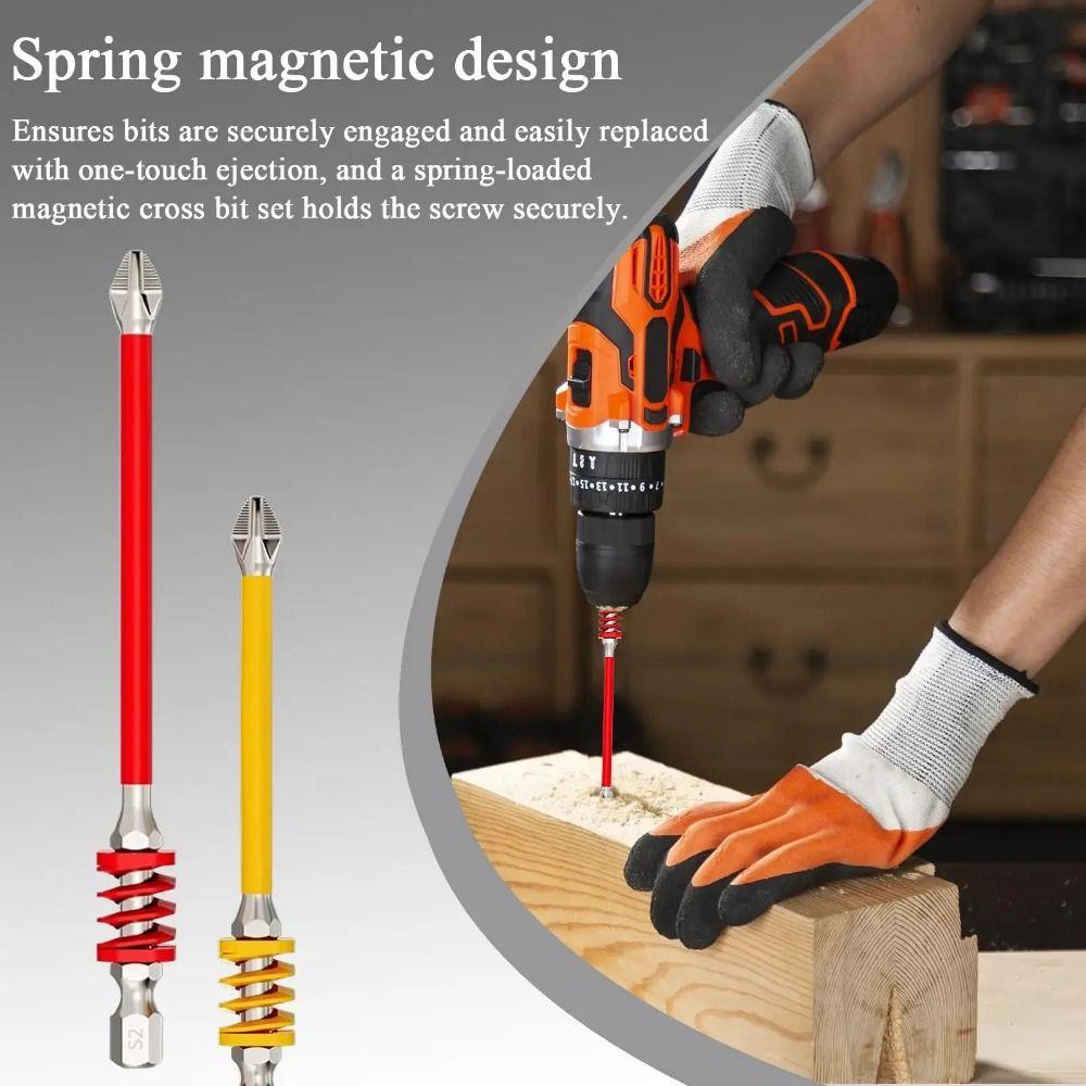 65/70/90/150 Mm Screwdriver Drill Bits With Spring Impact Batch Head  Power Hand Tools