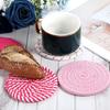 4PCS Round Cotton Coasters, Handmade Woven Drink Coasters, Minimalist Absorbent Coaster for Tabletop Protection and Home Decor, Bohemian Coaster for