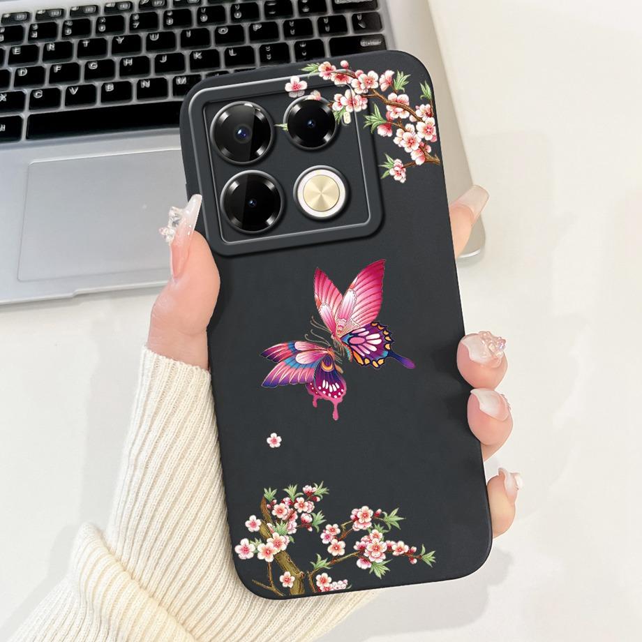 Soft TPU Candy Silicone Phone Case For Infinix Note 40 Pro Plus Note 40 4G 5G Back Cover Note40 4G Bumper Flower Girl Fashion