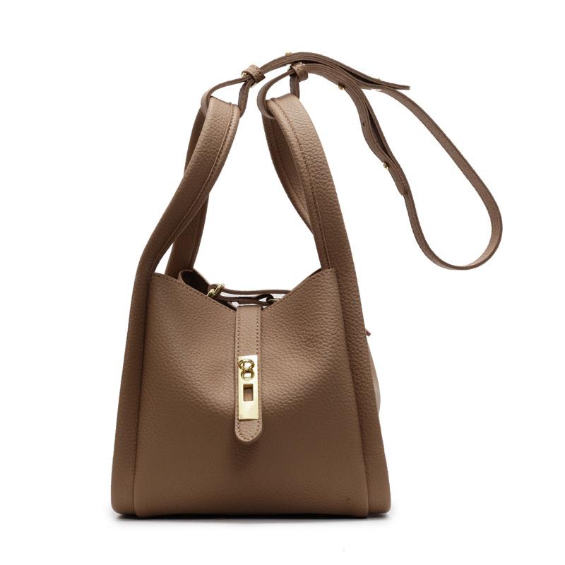 Popular Small Bag Women's Spring and Summer New Retro Shoulder Messenger Bag Textured Portable Bucket Bag