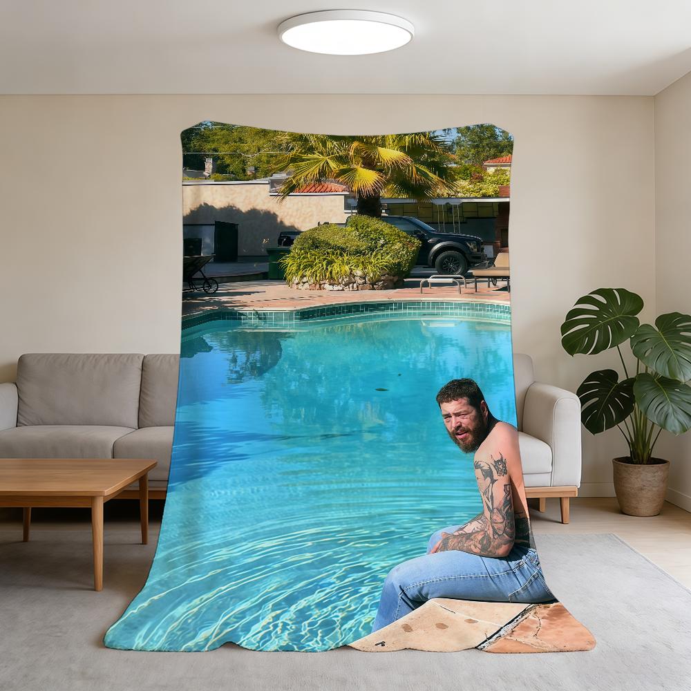 

Singer P-Post M-Malone Blanket Super Warm Comfortable Plush Throw Blanket Child Home Sofa Bedroom Gift 75x90cm