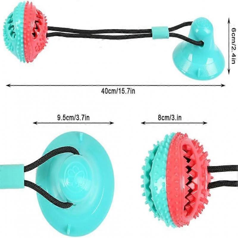 Dog Toy Ball Chew Toys with Suction Cup, Multifunctional Dog Game with Elastic Rope, Dog Chew Ball Teeth Chew Balls for Wooden Floor Tile Walls