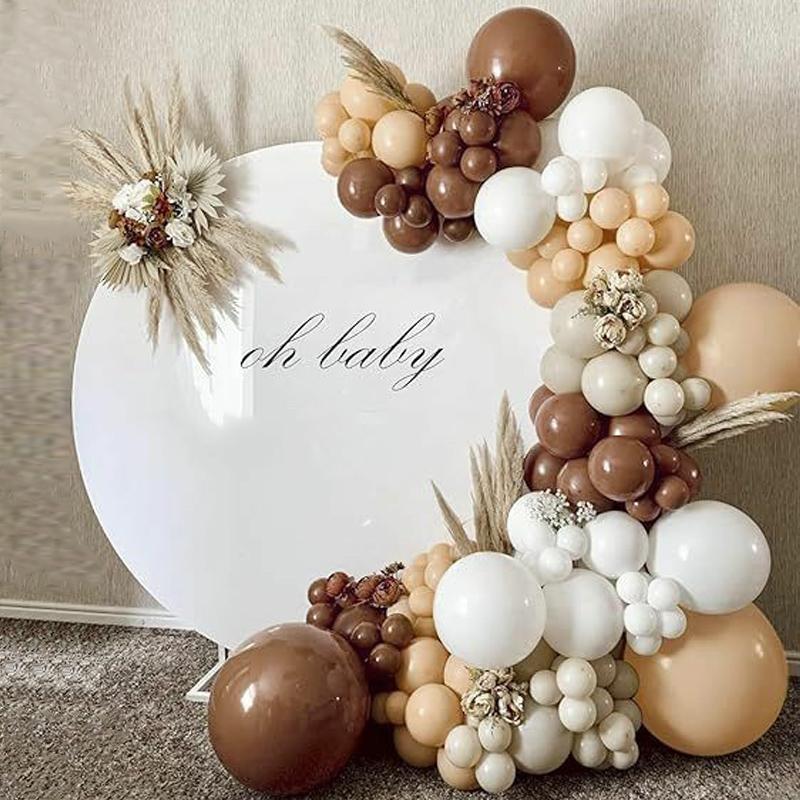 Brown Cream White Balloons Garland Kit Baby Shower Birthday Decorations Ballons Arch Party Supplies Christening Wedding Decor